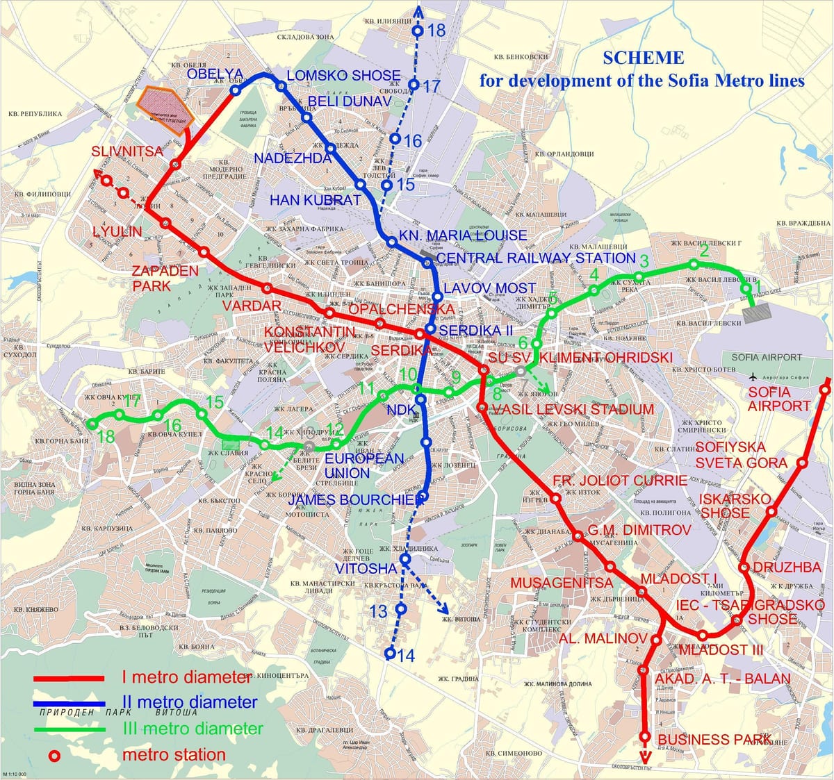 Бугарска карта метро