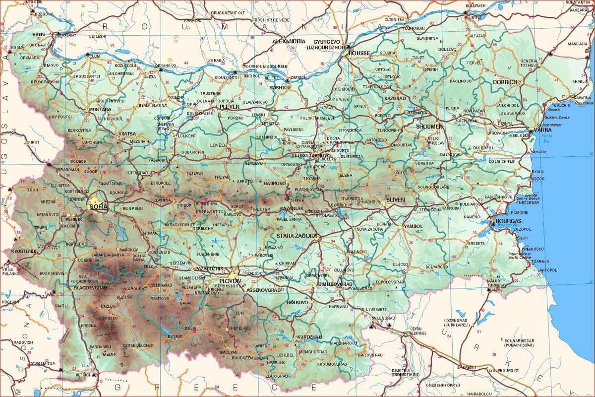 карта бугарске обале