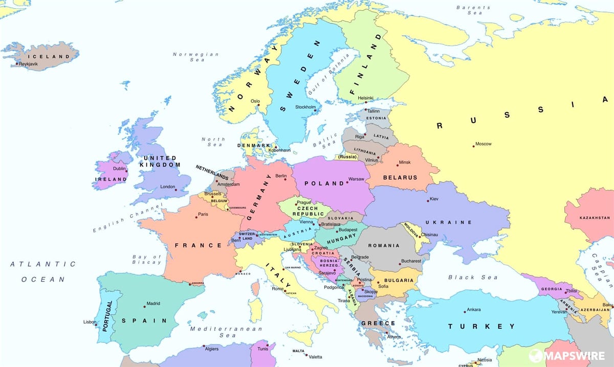 на мапи Европе у Бугарској
