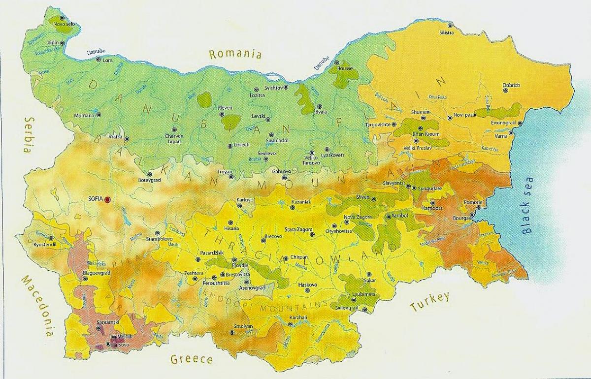 карта Бугарске клима