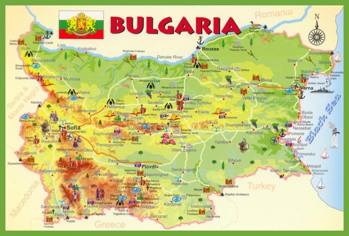 Бугарска знаменитости карта