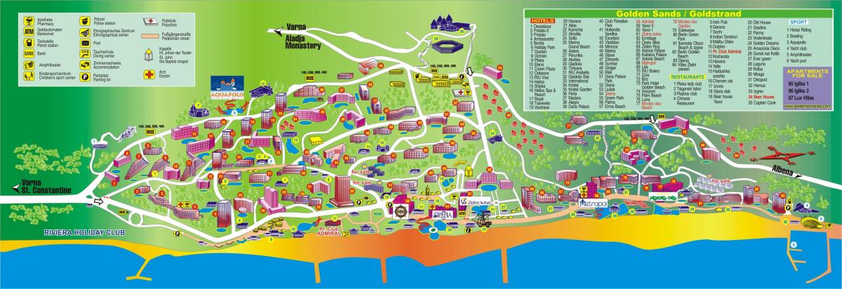 Златна Обала Бугарска мапа