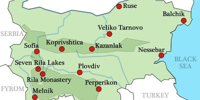 Карта бугарске манастире