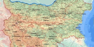 Картицу детаљна мапа Бугарске