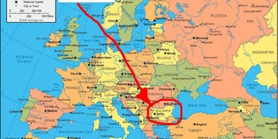 Карта Бугарске околних земаља